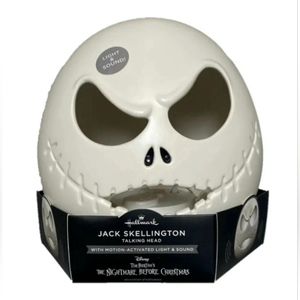 Hallmark DISNEY JACK SKELLINGTON TALKING HEAD Motion-Activated Light & Sound NEW